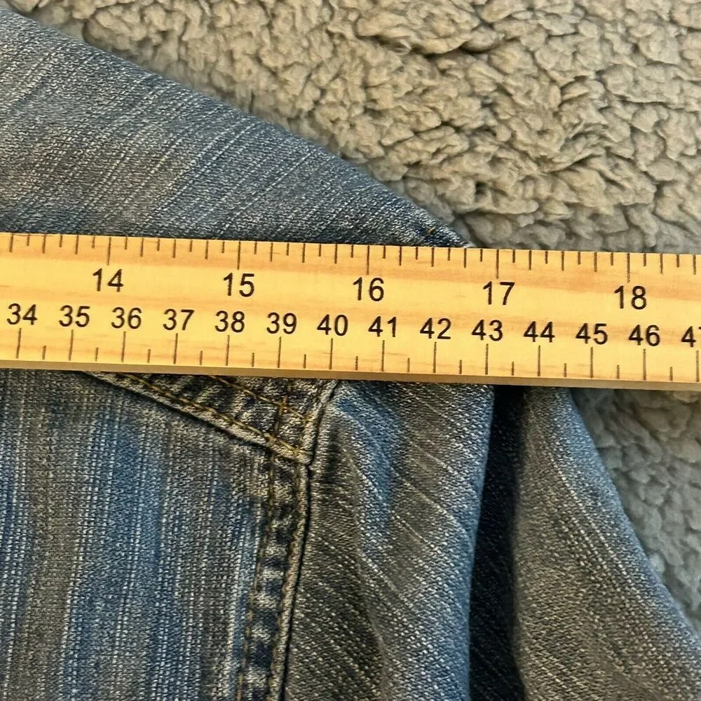 Merona Faded Denim Jean Jacket Womans Size 20/22 W With Pockets outdoorwear - Picture 9 of 15